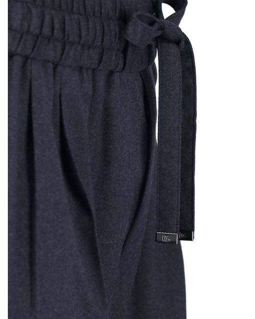 Dolce & Gabbana Blue Virgin Wool Trousers for men