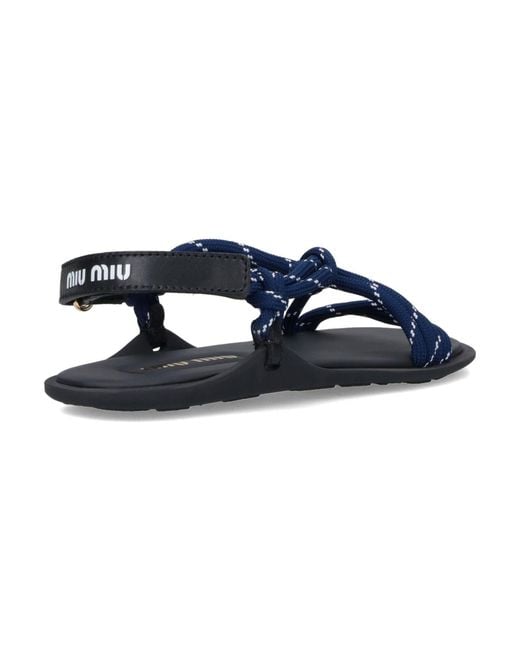 Miu Miu Blue 'Rivière' Sandals