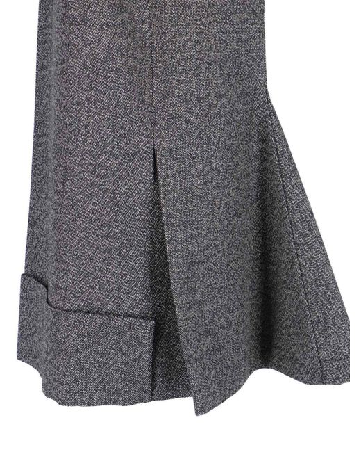 Prada Gray Moulinè Sheath Midi Skirt