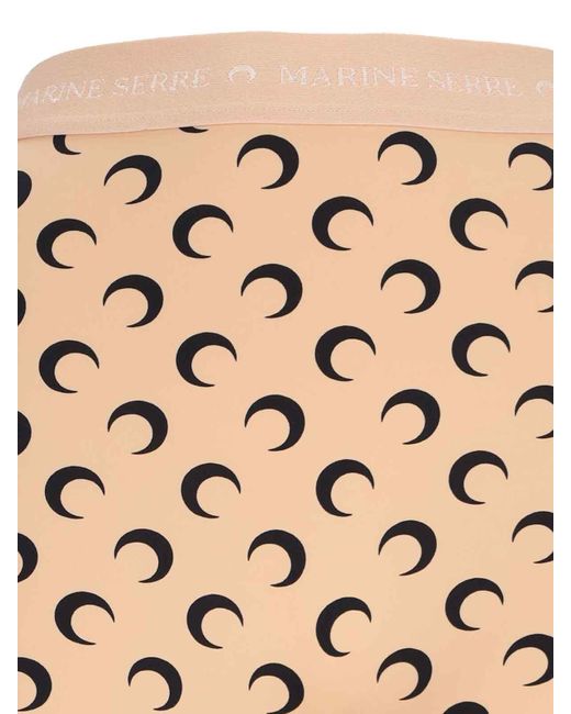 MARINE SERRE Natural All-Over Moon Print Leggings
