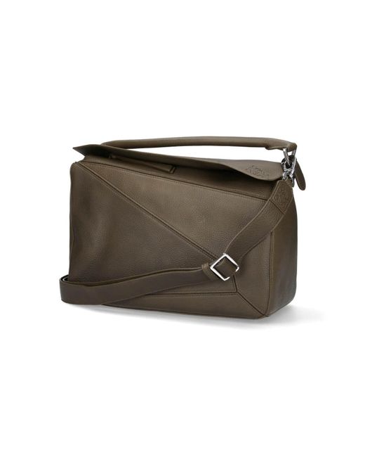 Borsa Grande "Puzzle Edge" di Loewe in Green da Uomo