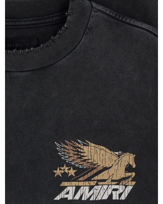Amiri Black T-Shirt With Vintage Effect for men