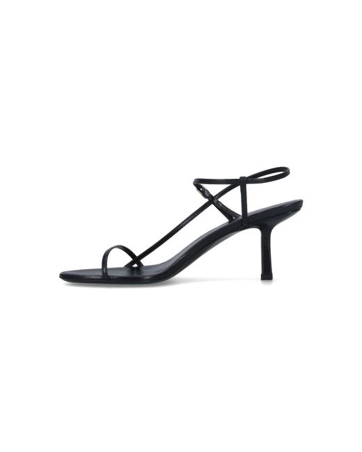 The Row Black "Bare" Slingback Sandals