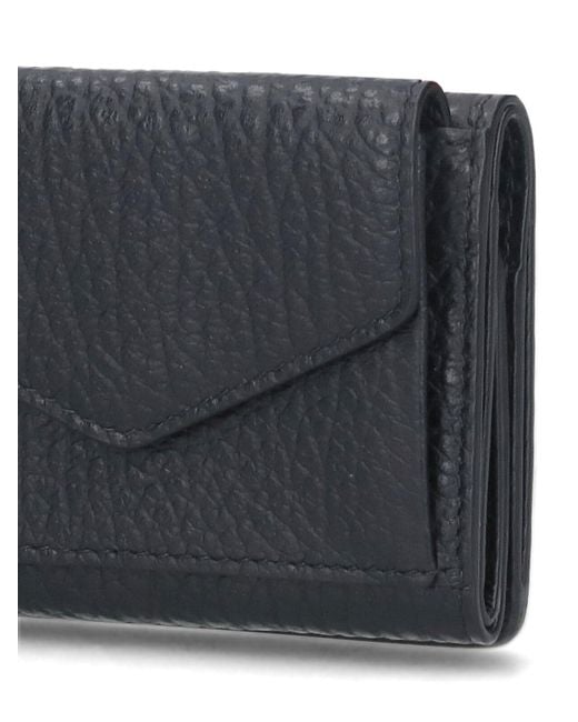 Maison Margiela Black Leather Wallet With Viscose Lining
