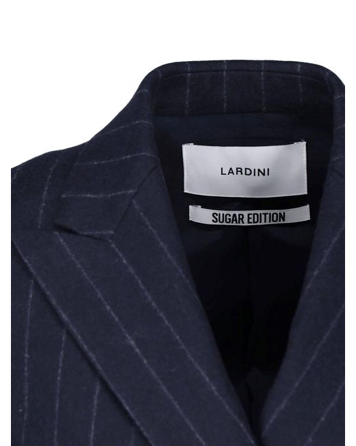 Lardini Blue Double-Breasted Wool Blazer