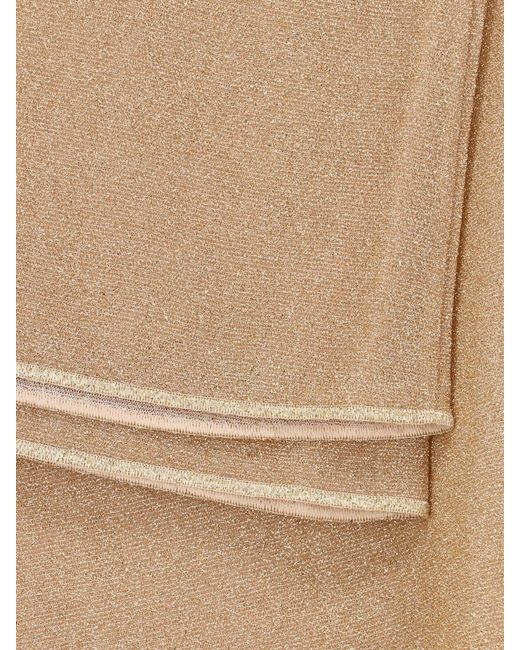Oseree Natural Lumière Metallic Wide-Leg Sheer Pants
