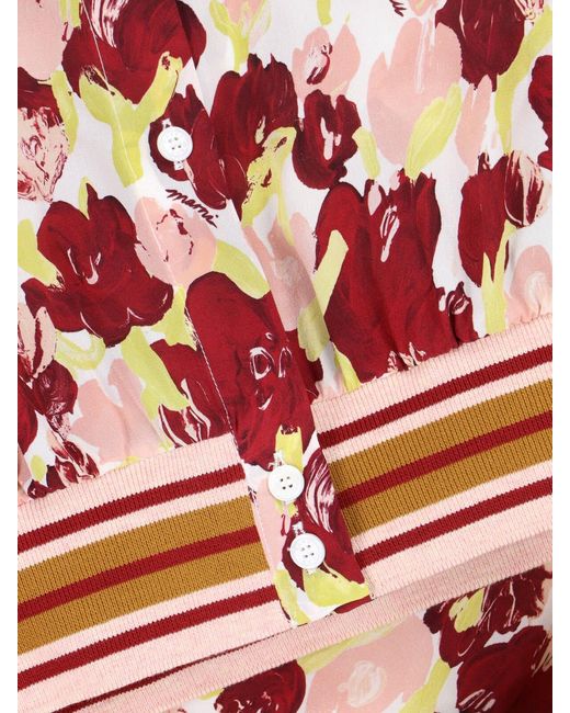 Marni Red Floral Pattern Silk Shirt