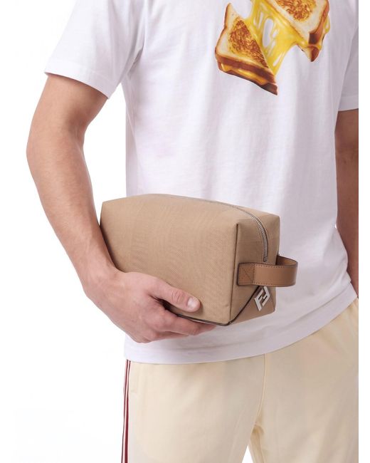 Pouch Zip " Lui" di Fendi in White da Uomo