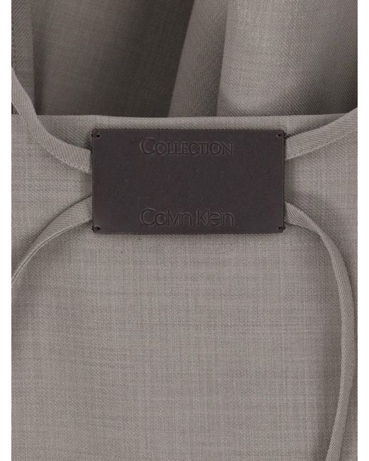 Calvin Klein Gray "Hallie" Midi Skirt