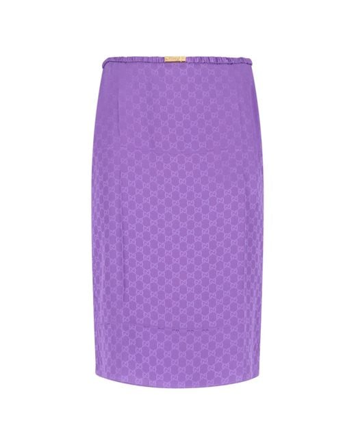 Gonna Midi In Seta di Gucci in Purple