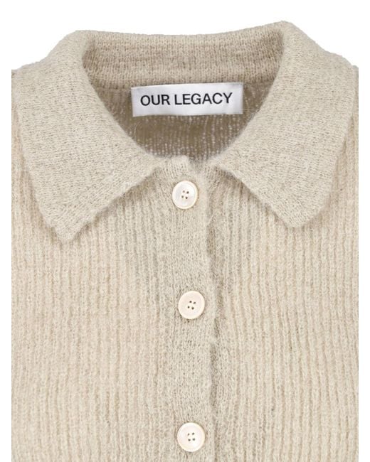 Our Legacy Natural Cardigan “Soft Sage Fuzzy”