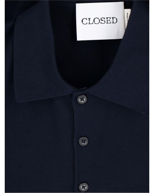 Closed Blue Cotton Polo Shirt for men