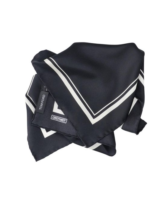 Tom Ford Blue Silk Scarf for men