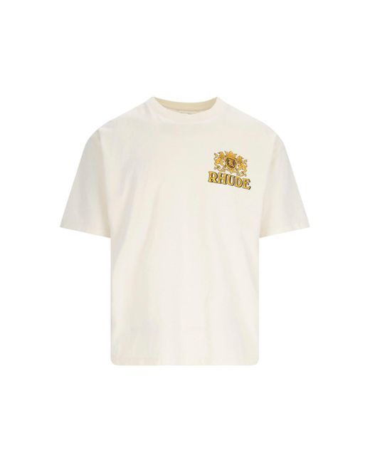 T-Shirt "Cresta Cigar" di Rhude in White da Uomo
