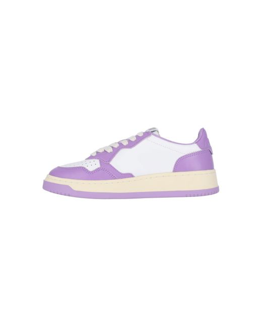 Autry Purple And Lilac Two-Tone Leather Medalist Low Sneakers