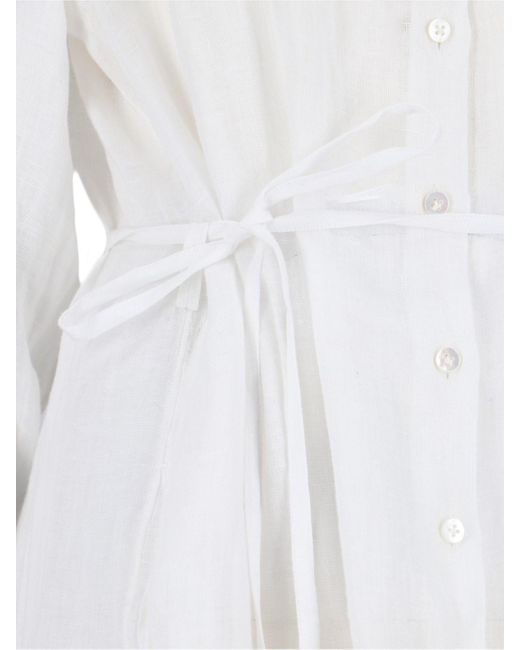Finamore 1925 White Long Linen Dress
