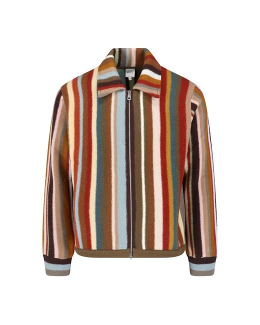 Paul Smith Brown Zip Cardigan “Signature Stripe” for men