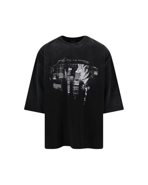 Willy Chavarria Black 'Welcome To Ny' T-Shirt for men