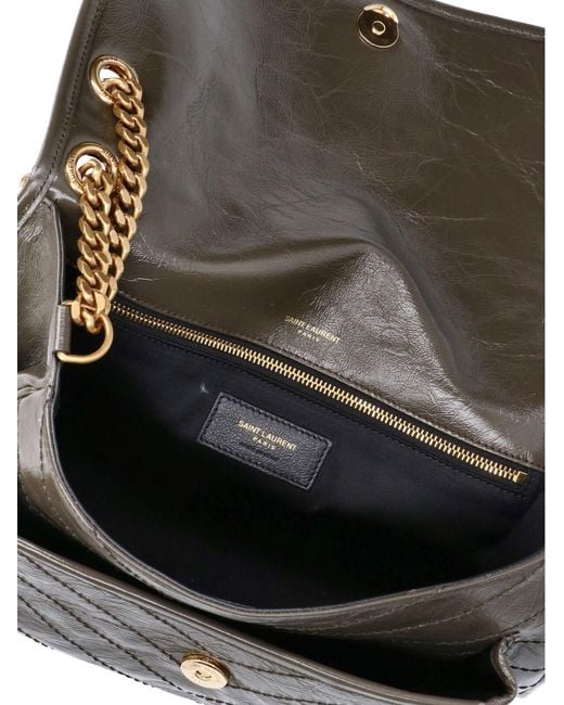 Saint Laurent Gray Medium Shoulder Bag "Niki"