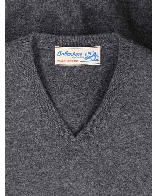 Ballantyne Gray V-neck Sweater for men