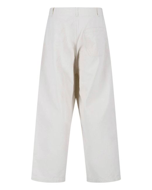 Kaptain Sunshine White Wide Drill Cotton Pants for men