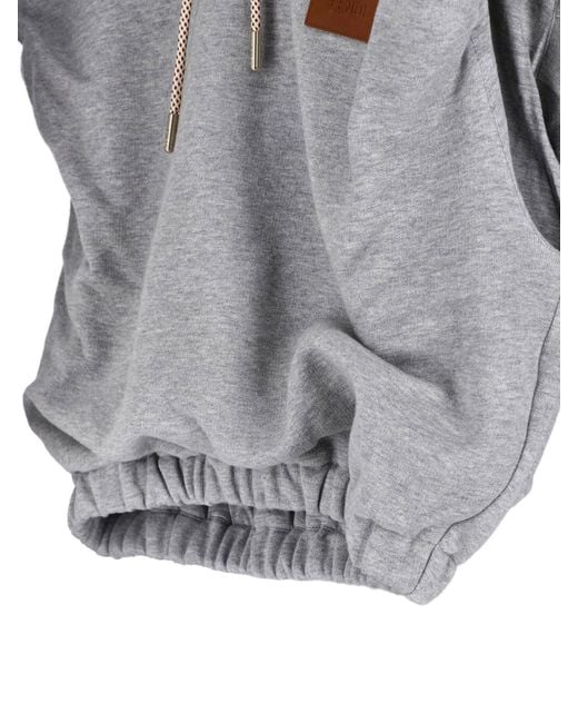 Fendi Gray Crop Sweatshirt