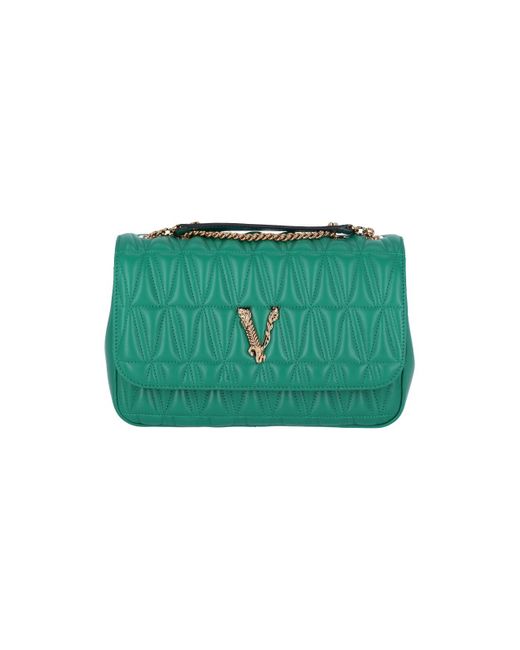 Borsa Virtus in pelle trapuntata di Versace in Green