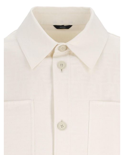 Fendi White 'go-to' Shirt Jacket for men