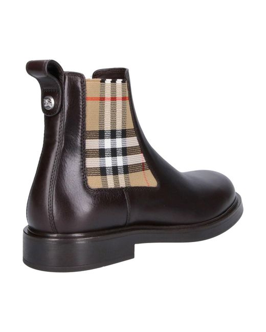 Burberry Brown Calf Leather Boots for men