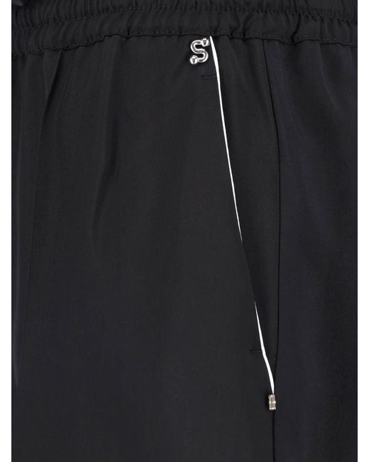 Sportmax Blue Viscose Satin Shorts
