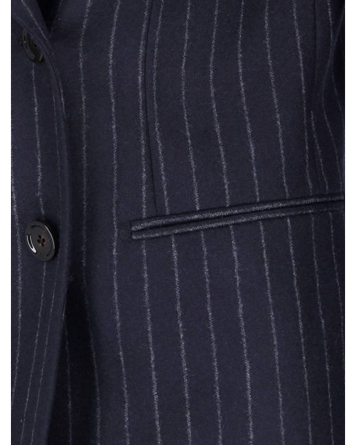Lardini Blue Double-Breasted Wool Blazer