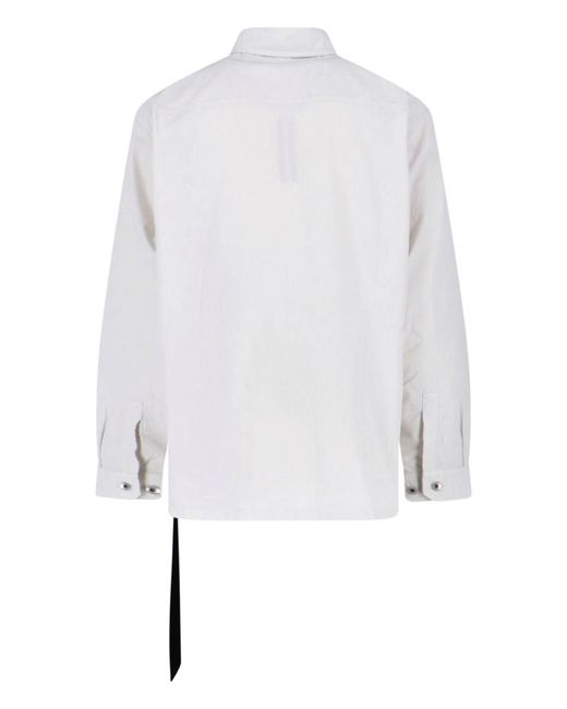 Rick Owens White "Jumbo" Button Shirt for men
