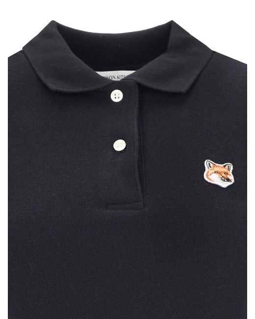Maison Kitsuné Black Polo Shirt "fox Head Patch"