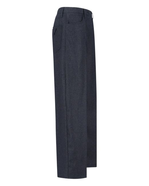 Prada Blue Wool Flannel Pants