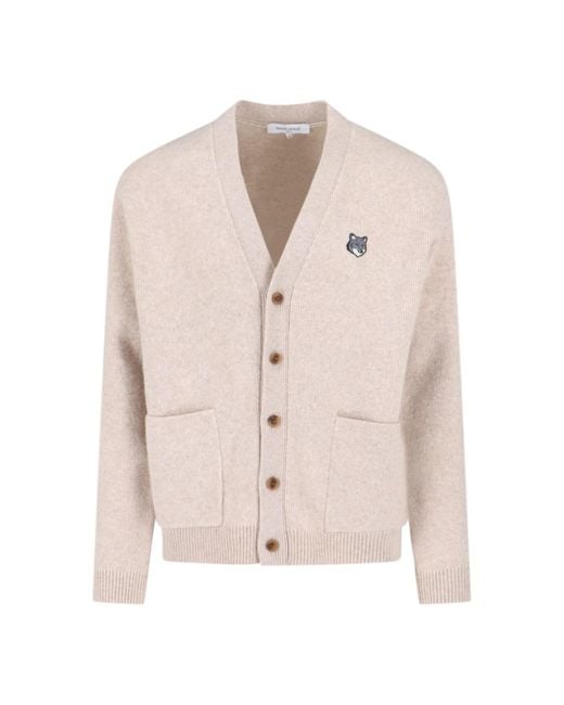 Maison Kitsuné Natural Fox Head Cardigan for men