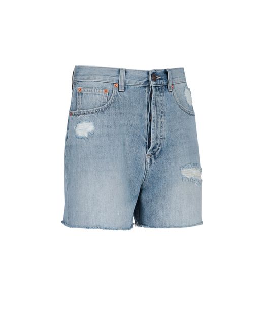 light blue ripped jean shorts