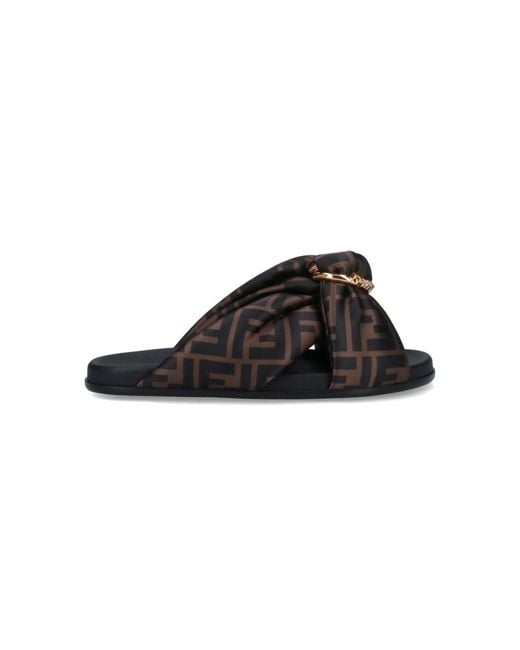 Fendi Black Feel Slide Sandals