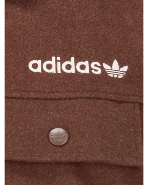 Adidas Brown Logo Shirt Jacket for men