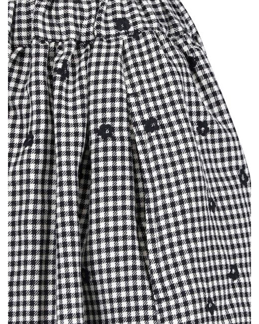 Comme des Garçons Gray Gingham Floral Mini Skirt