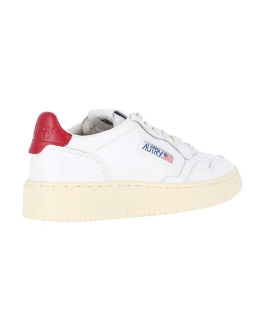 Autry White Medalist Leather Low-Top Sneakers
