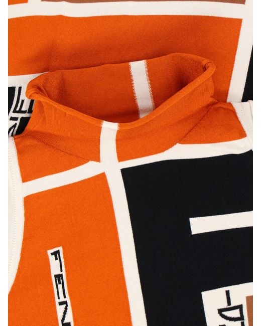 Fendi Orange Logo Tank Top