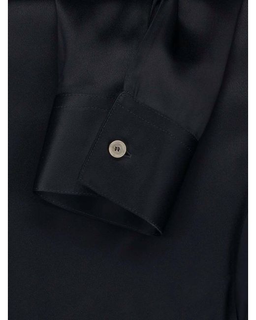 Khaite Black Satin Shirt "Ivy"