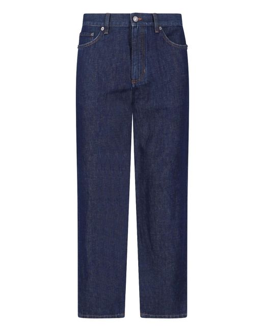 Zegna Blue Straight Jeans for men