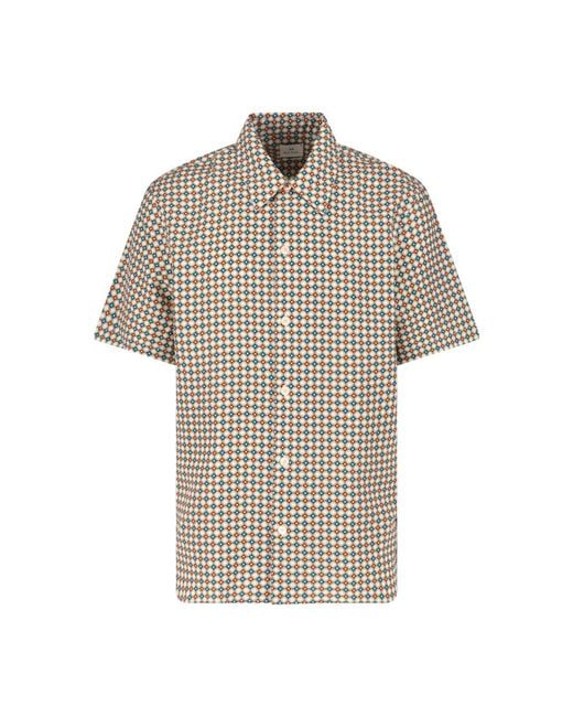 Paul Smith White Geometric Print Lyocell Shirt for men