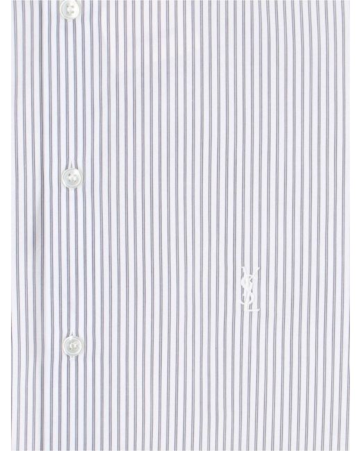 Saint Laurent White Striped Shirt for men