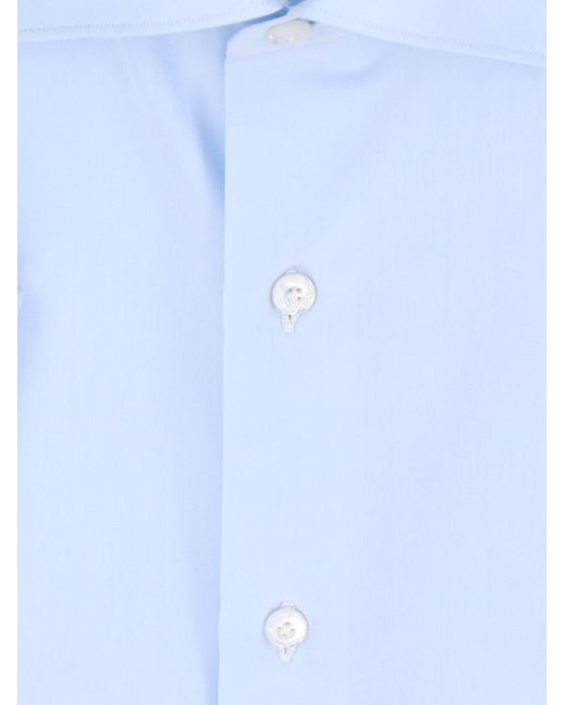 Finamore 1925 Blue 'Milano' Shirt for men