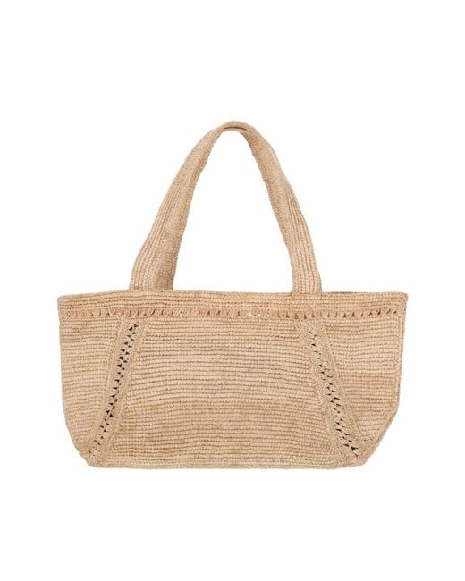 Borsa Tote Grande A Trapezio di Patou in Natural
