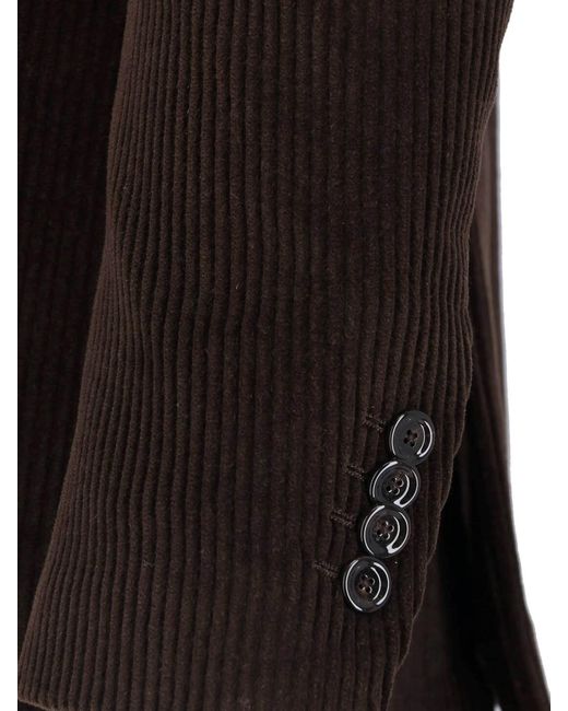 Lardini Black Double-Breasted Velvet Blazer for men