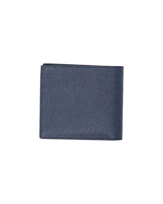 Thom Browne Blue Calf Grain Leather Wallet for men