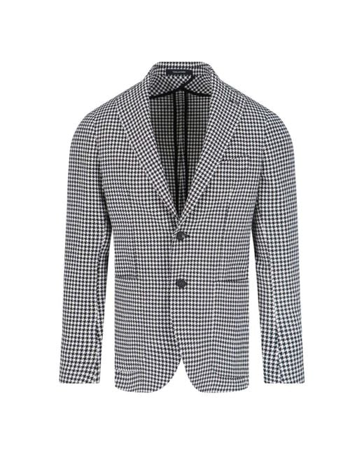 Blazer Monopetto Pied De Poule di Tagliatore in Gray da Uomo